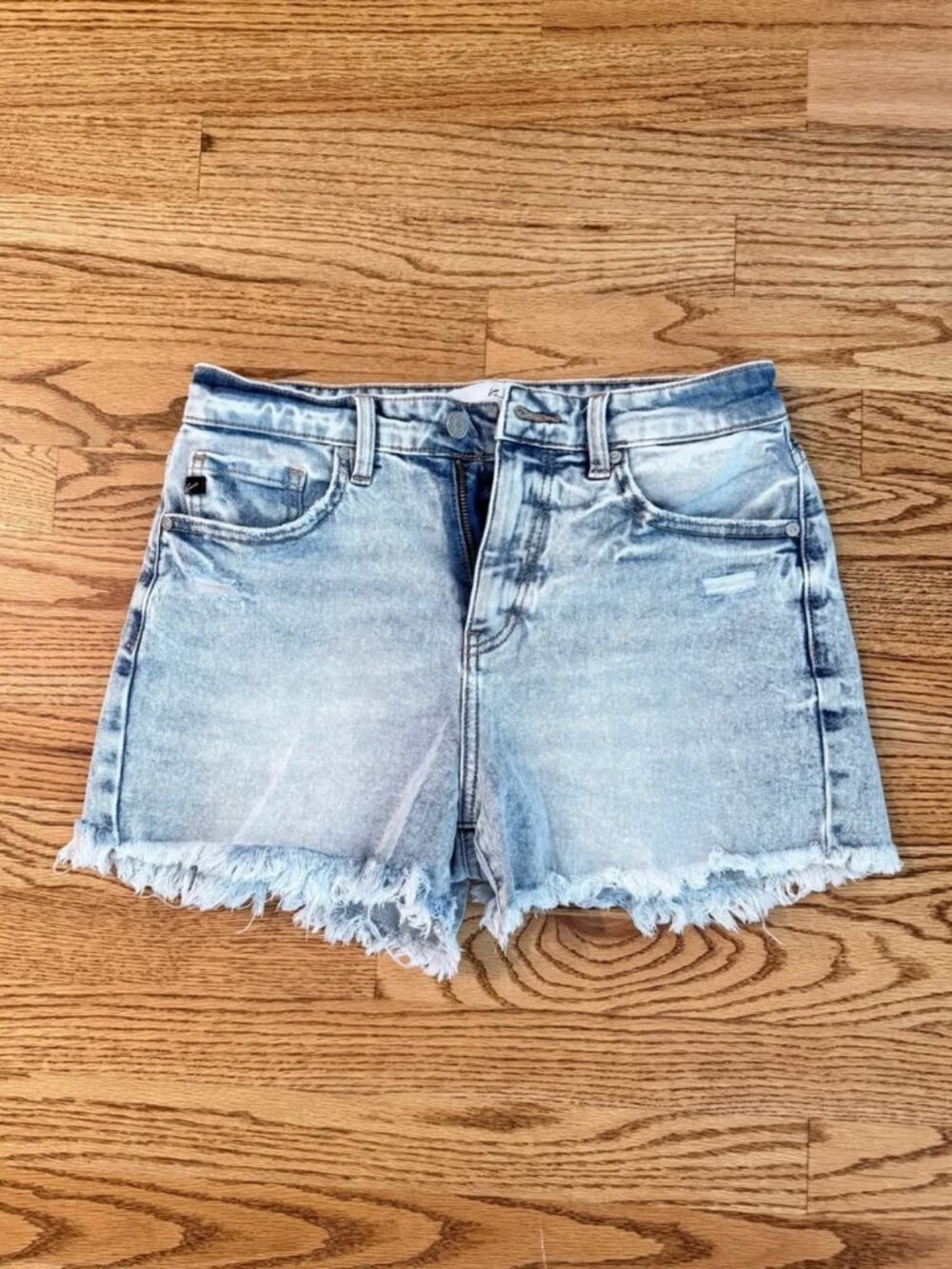 KanCan Light Blue Distressed Frayed Hem Denim Shorts